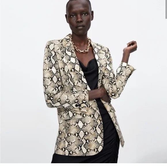 Womens Blazer Snake Print Blazer Zara Zara Jackets Coats Zara